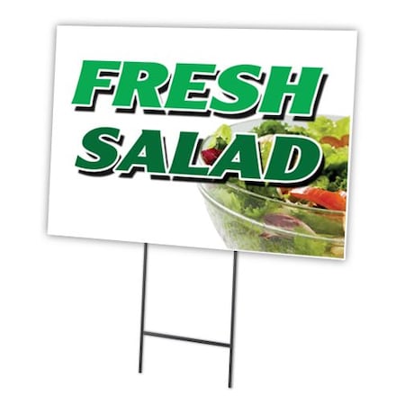 Fresh Salads Yard Sign & Stake Outdoor Plastic Coroplast Window